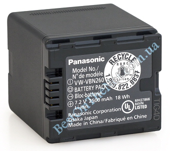 Panasonic VW-VBN260 2500mAh 