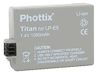 Phottix LP-E5 Titan 1080mAh