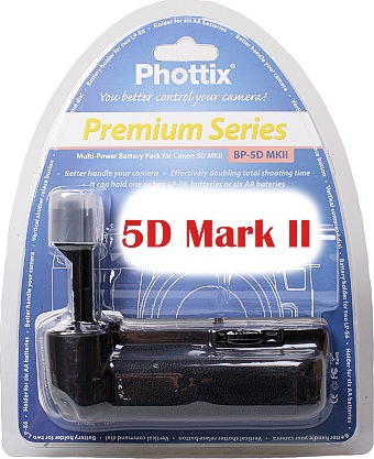 Phottix BP-5D Mark II Premium Battery Grip + 2x LP-E6