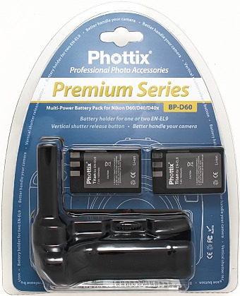 Phottix BP-D60 Premium Battery Grip + 2x En-El9