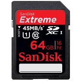 Sandisk Extreme SDXC Class 10, UHS Class 1