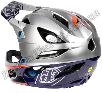 Troy Lee Design Stage Helmet (Silver-Navy)