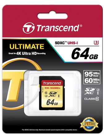 Transcend Ultimate SDXC Class 10, UHS Class 3